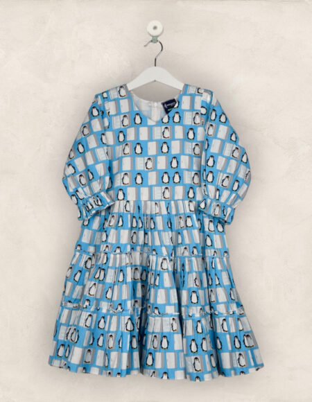 Penquin Frilled Cotton Frock/6-7 Years