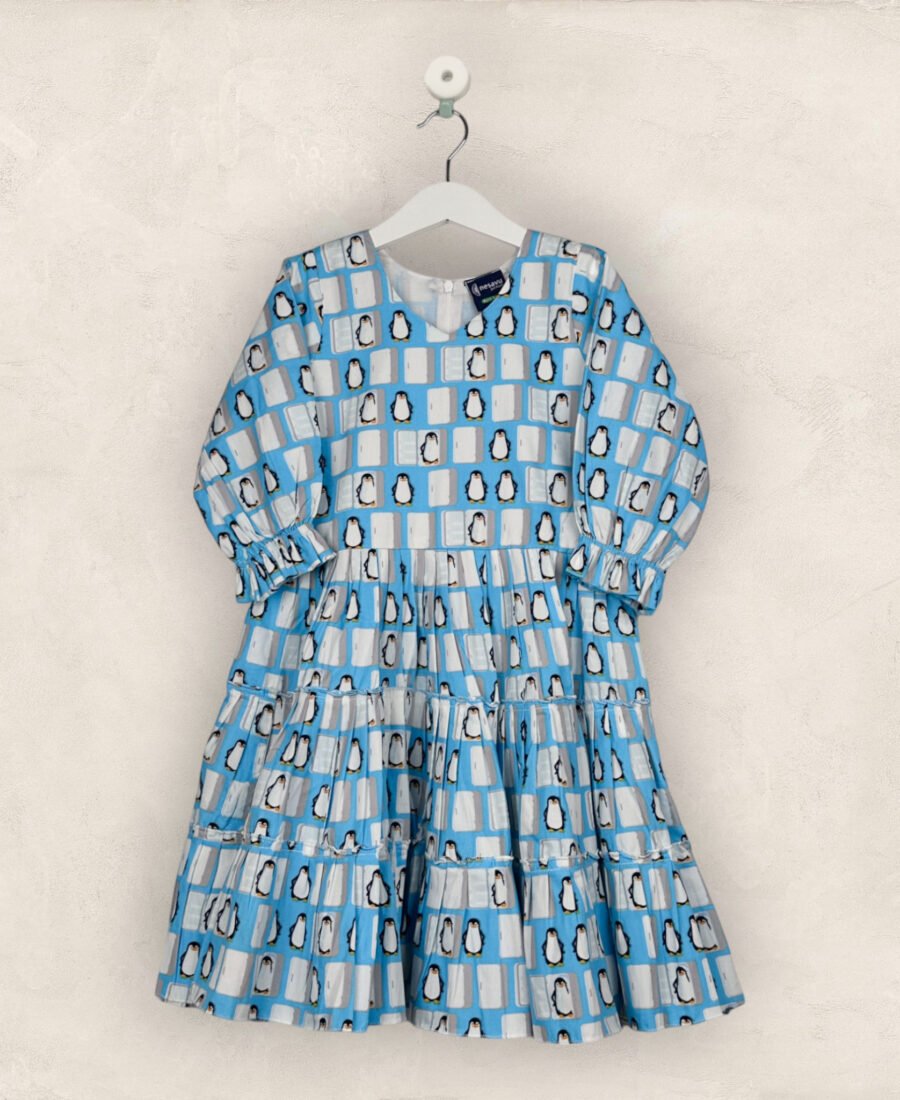 Penquin Frilled Cotton Frock/6-7 Years