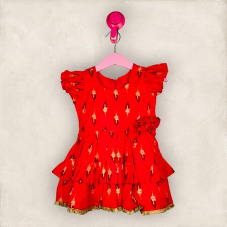 Pink Laced Frill Frock/3-4 Years