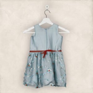The Sky Blue Red Party Frock/4-5 Years