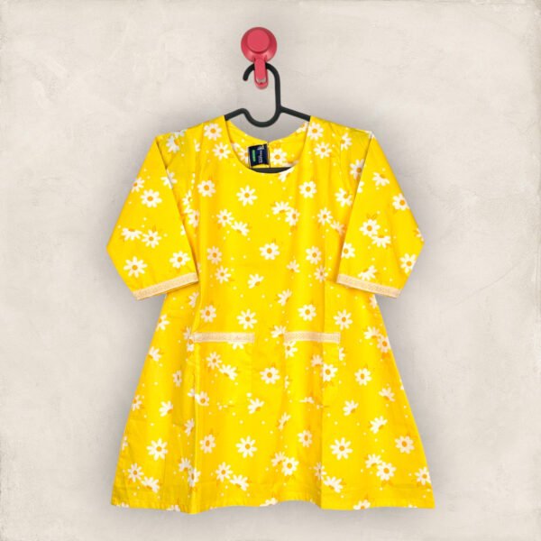 Yellow Daisy A Line Frock/9_10 years