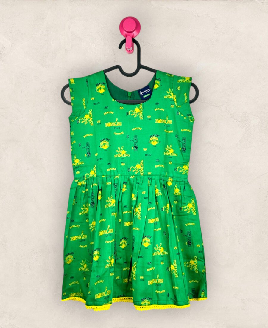 Green Frock With Mega Sleeve/9_10 Years