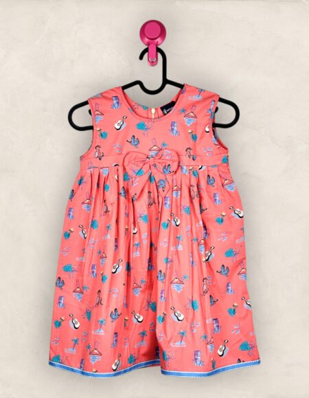 Pink Caribbean Frock/9_10 years