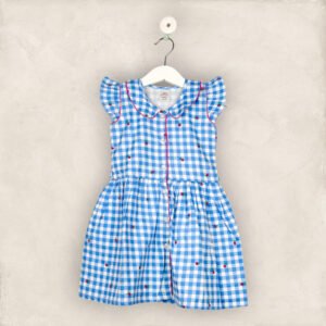 Blue Checked PeterPan Coloured Frock/6-7 Years
