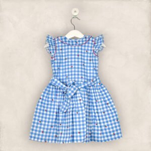Blue Checked PeterPan Coloured Frock/6-7 Years