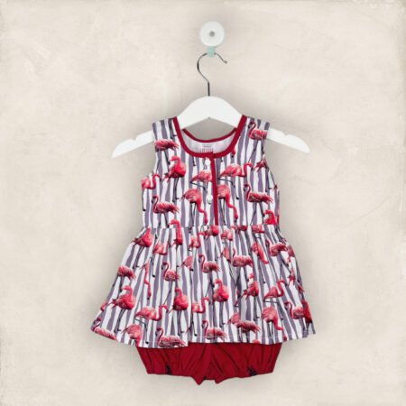 Grane Red Frock With Red Bloomers/1-2 Month