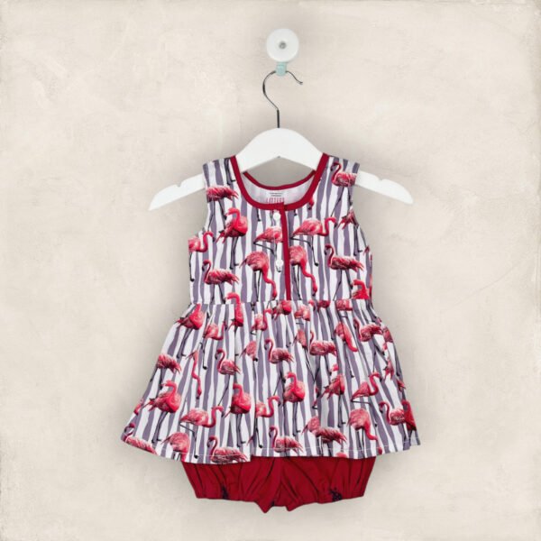 Grane Red Frock With Red Bloomers/0-6 Month