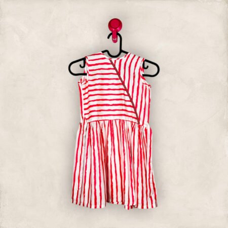 Red and White Striped Frock/ 2_3 years