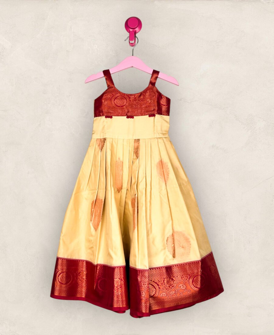 Biege and Pink Long Gown/4-5 Years