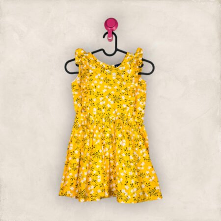 Sunshine Yellow Floral Frock /9_10 years