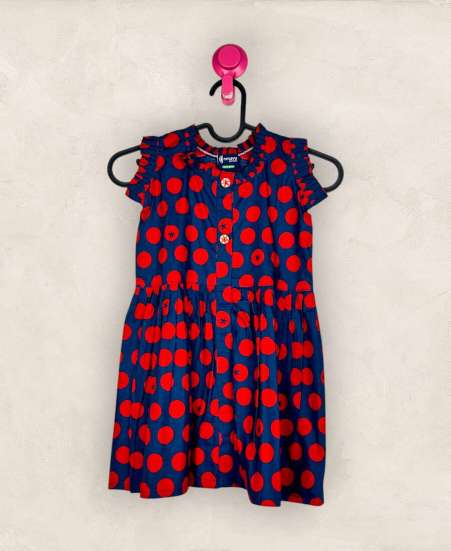 Red Palkadot Frock/2_3 Years