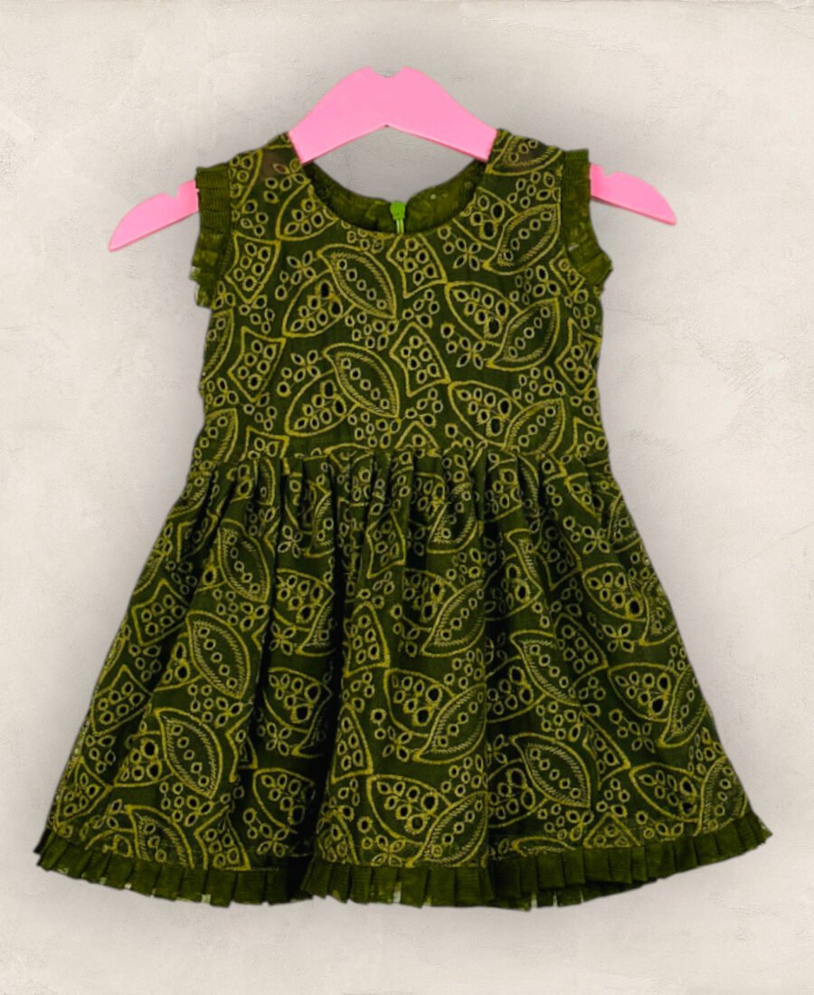 Hakoba Olive Green Frock/6-12 Month