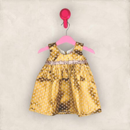 Silver and Gold Yoke Frock/3-4 Years