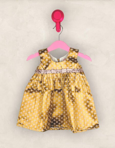 Silver and Gold Yoke Frock/3-4 Years