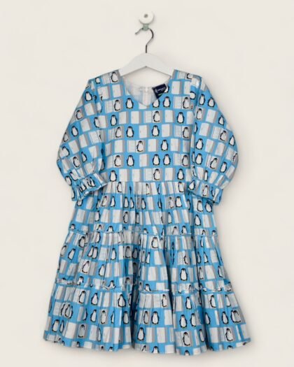 Penquin Frilled Cotton Frock/6-7 Years