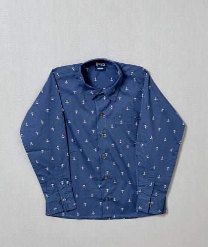 Bleed Navy with Anchor Prints in Cotton / 10-11 Year