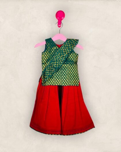 Maroon Skirt With Polka Dot Top/6-12 Month