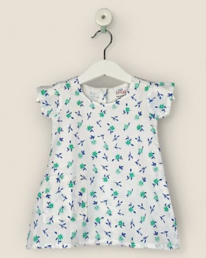 A Line White Cotton Frock/3-4Years