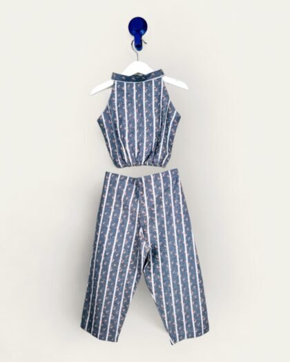 Halter Neck Grey Cotton Co-ord Set/8-9 Years