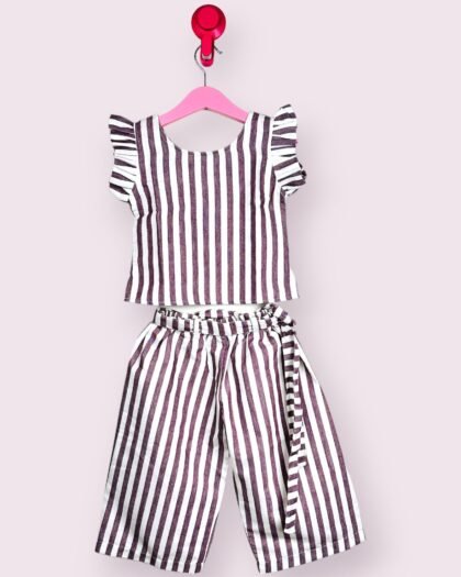 Lavender Stripe Cotton Co-ord Set/7-8 Years