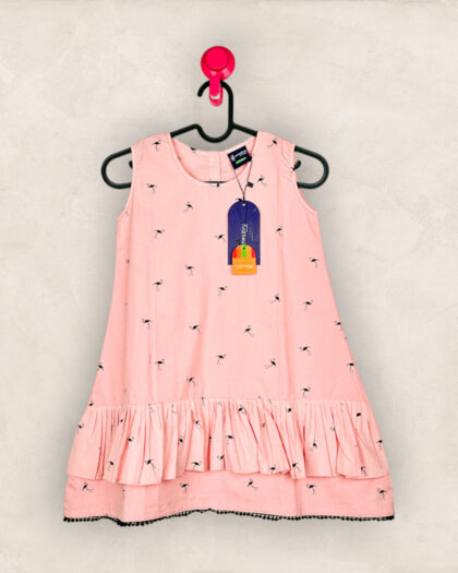 Pink Crane Frill Frock