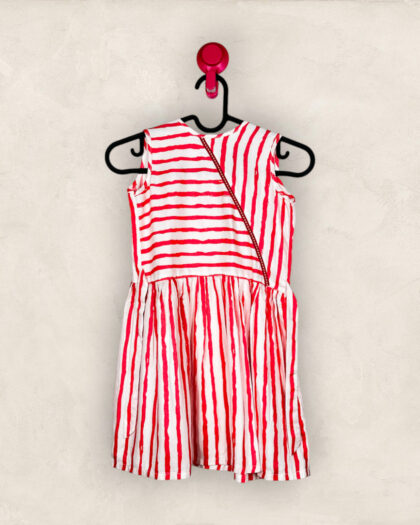 Red and White Striped Frock