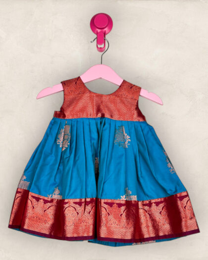 Violet & Blue Pavadai Chattai