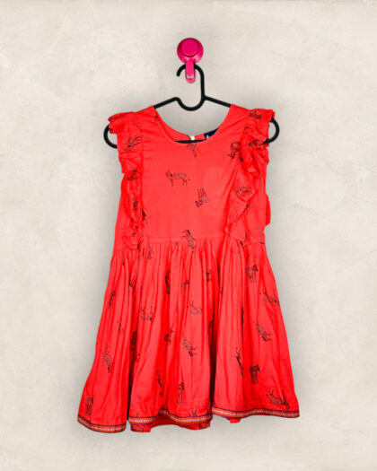 French Pink Frill Frock