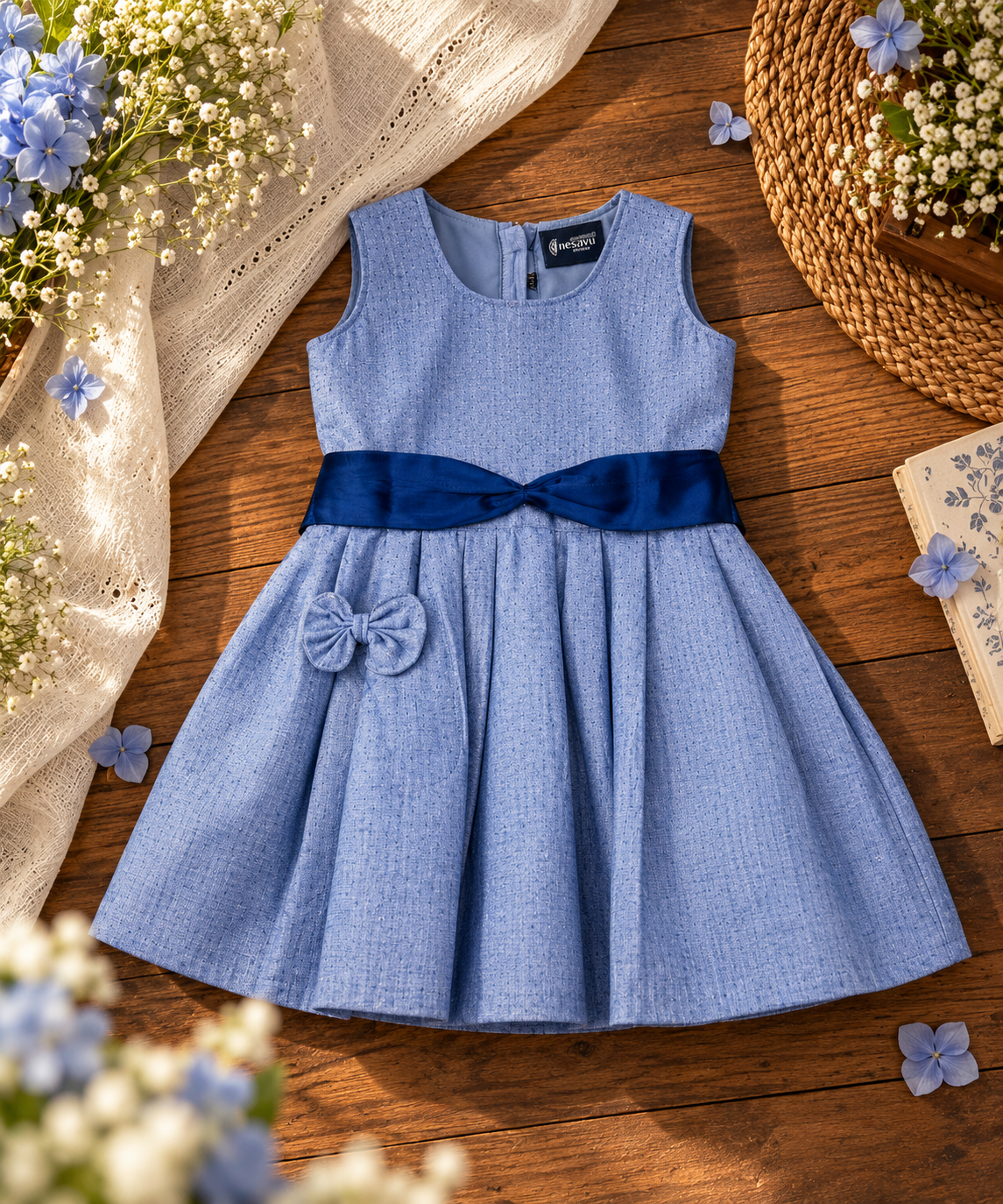 Sleeveless Bow Frock