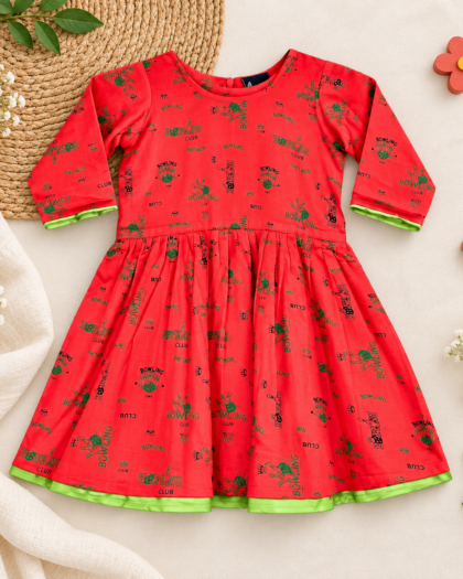 Red Bowling Club Frock
