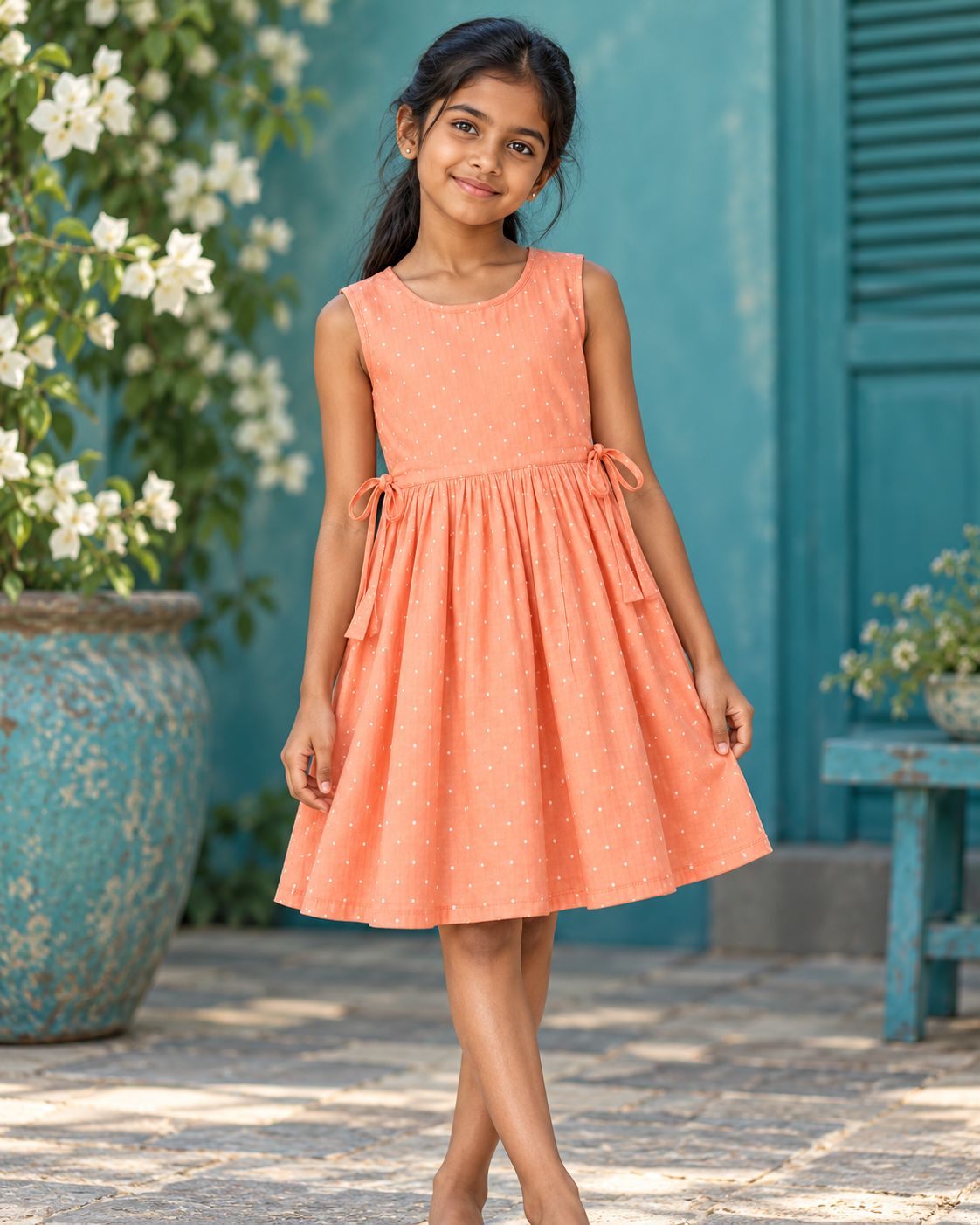 Peach Polka Dot Frock - Image 2