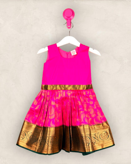 Pink & Green Brocade Gown