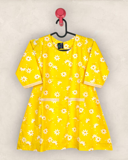 Yellow Daisy A Line Frock