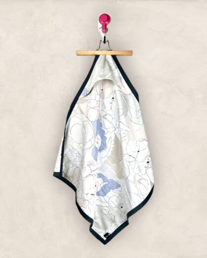 Five Layer Cotton & Muslin Baby Quilt White With Flower Print/Large