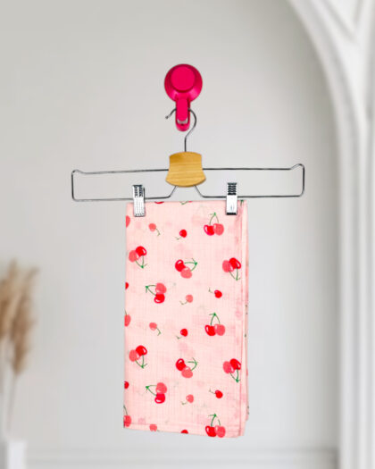 Pink Cherry Towel-Muslin/Large