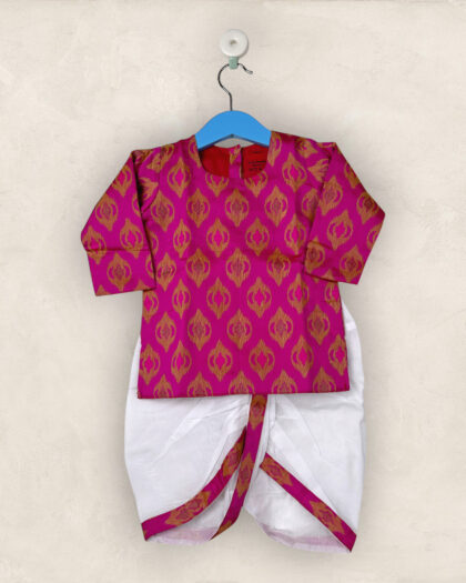 Petal Rose-Kurtha& Dhothi Salwar Artsilk Full Sleeve