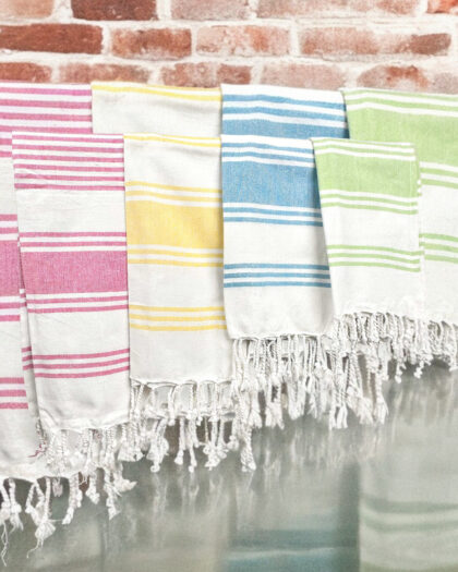 White/Yellow Striped Towel