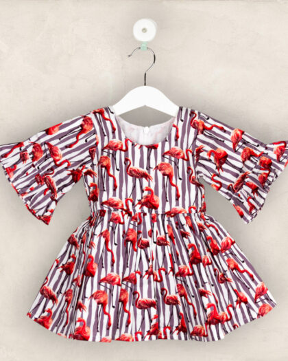 Flamingo Bell Sleeve Frock