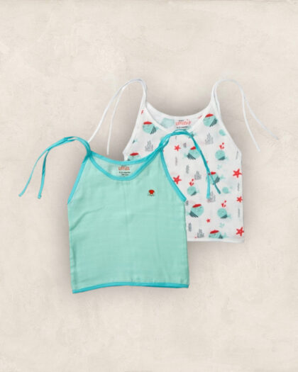 Muslin Jabla Blue Set Tie Up Set of 2