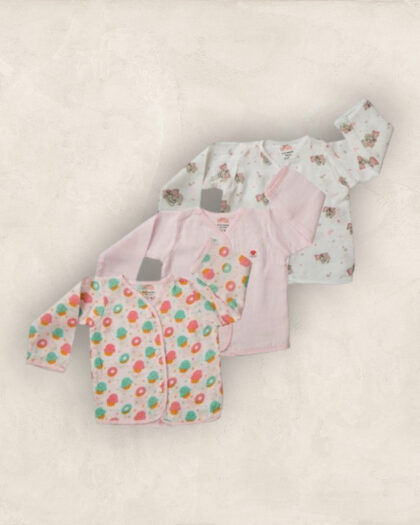 Muslin Jabla Pink Set Full Sleeve Set Of 3