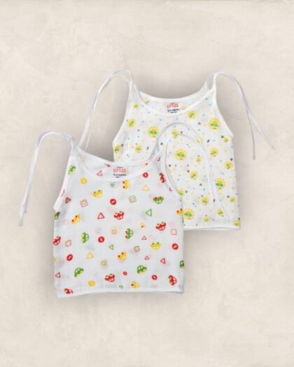 Muslin Jabla White Set Tie Up Set of 2