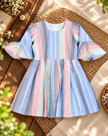 Pastel Print Sleeve Frock