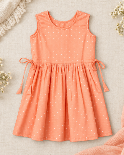Peach Polka Dot Frock