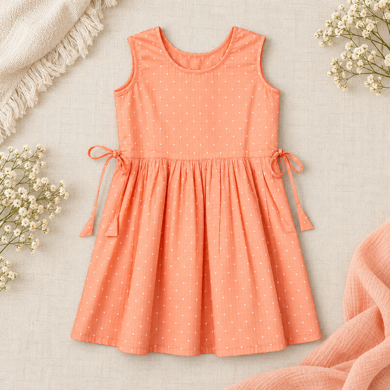 Peach Polka Dot Frock