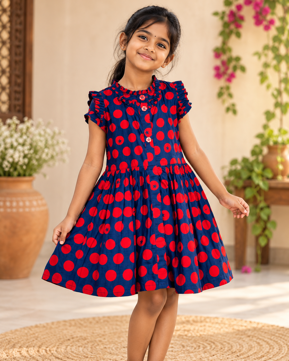 Red Palkadot Frock - Image 2