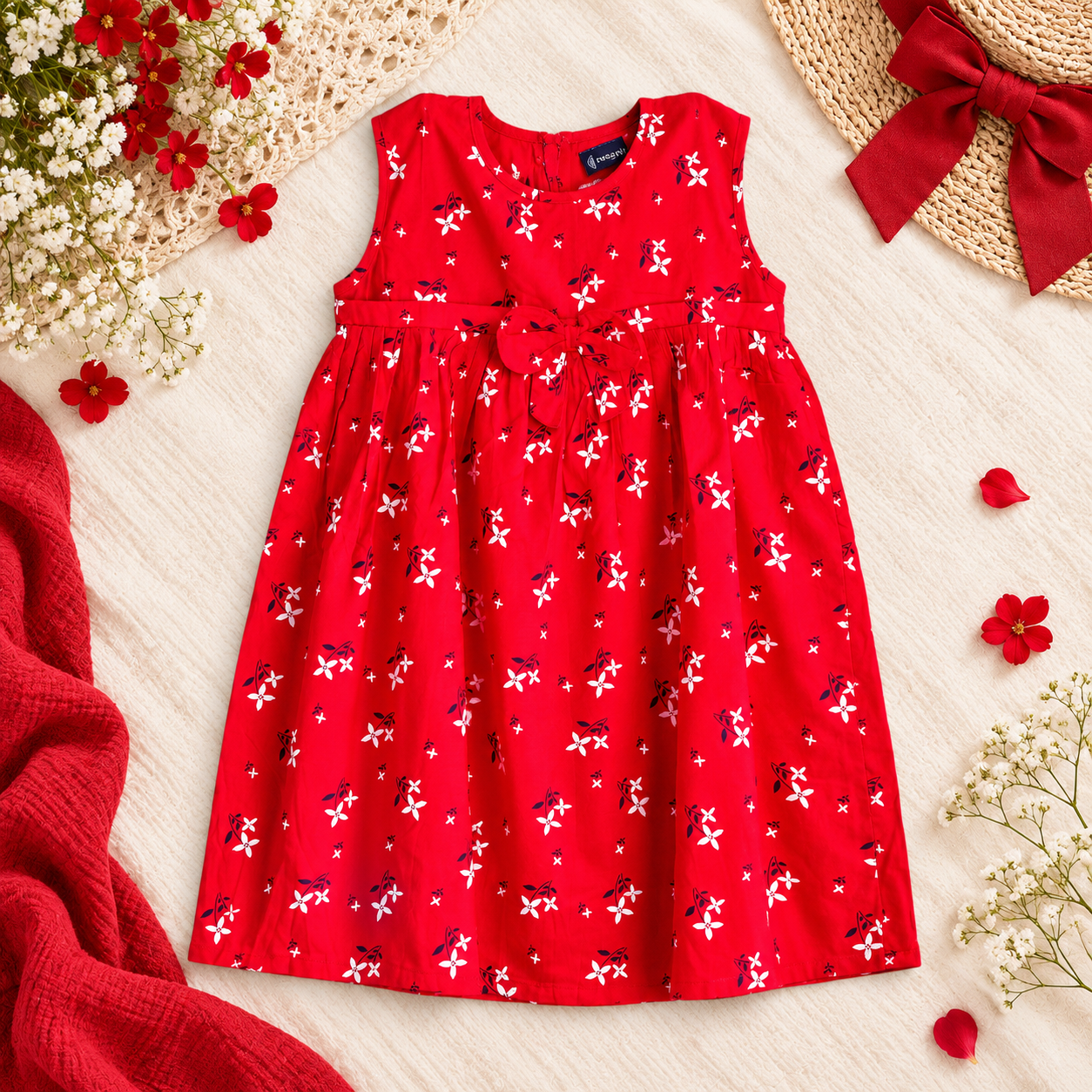 Megenta Floral Yoke Frock