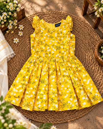 Sunshine Yellow Floral Frock