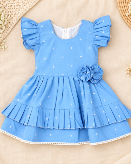 Blue Laced Frill Frock