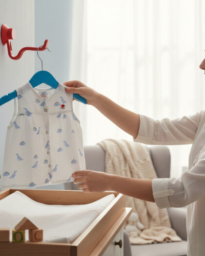 Dinosaur Muslin Front Yoke Frock