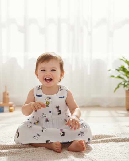 Tie Up Baby Peanuts Jumb Suit